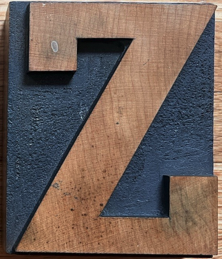 photo of letterpress block described as 'Large 