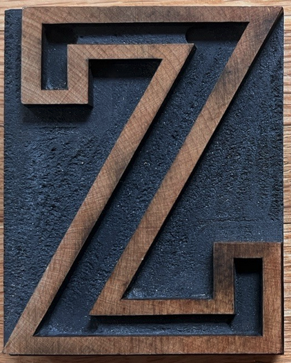 photo of letterpress block described as 'Large 