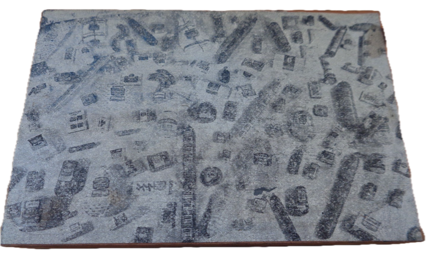 photo of letterpress block described as 'Cascasde of Hormel meats' 