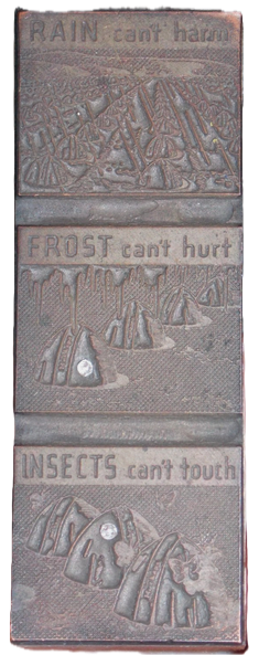 photo of letterpress block described as '